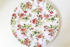 DIY decoupage floral chargers