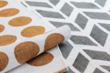 DIY chevron and dot rugs with stencils