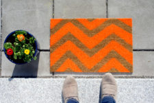 DIY colorful chevron doormat