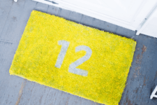 DIY graphic neon doormat with your house number