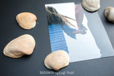 DIY sea shell fridge magnets