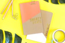 DIY gold foil and adhesive vinyl notebooks