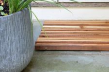 DIY wood slat doormat
