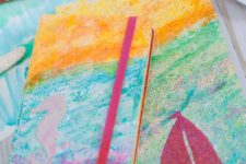 DIY colorful gradient beach travel journals