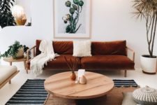 10 a sofa with rust velvet upholstery is great for the fall and fits the boho vibes