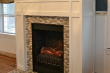 DIY fake fireplace imitating a real one