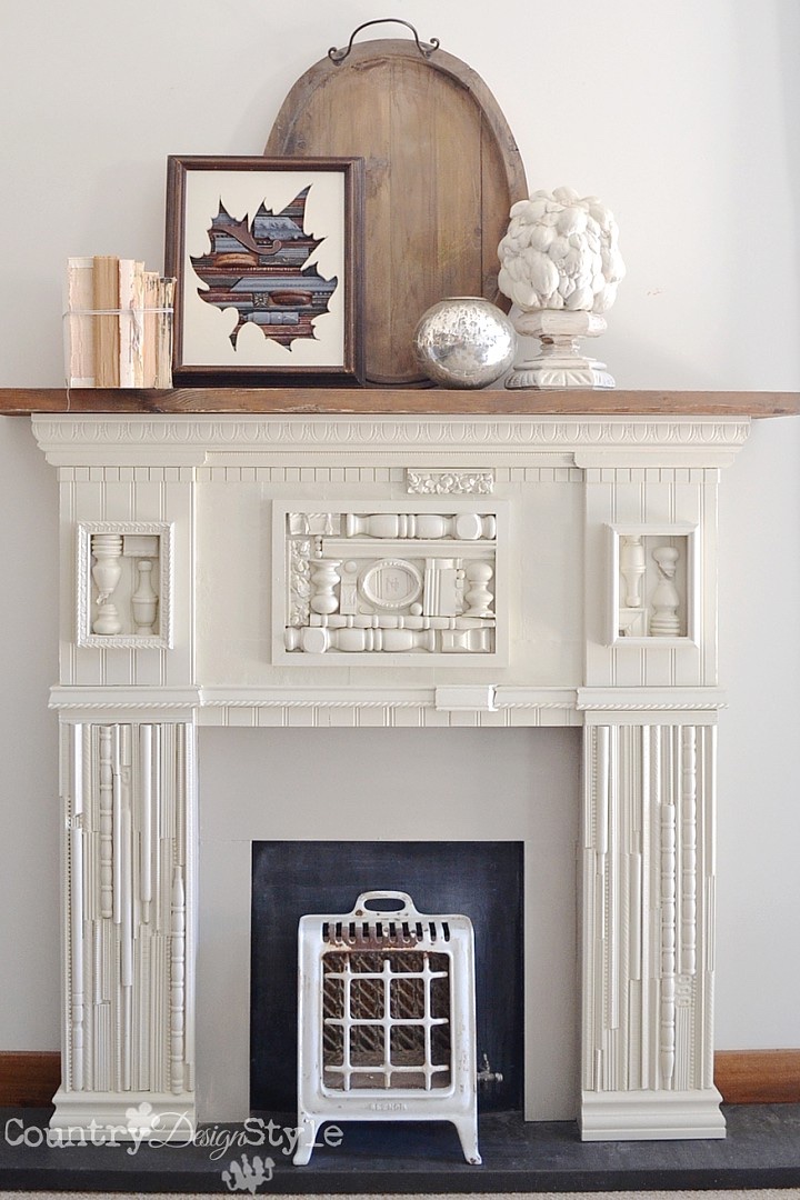 DIY elegant and refined faux mantel clad with scrap wood (via countrydesignstyle.com)