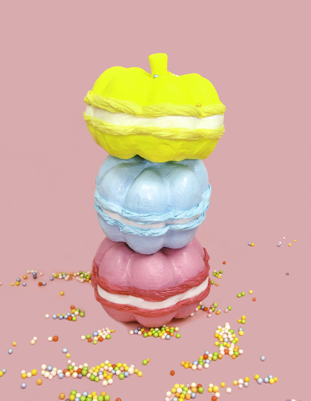 DIY colorful macaron pumpkins for those who have a sweet tooth