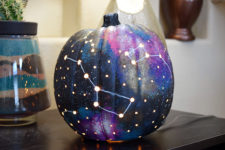 DIY galaxy constellation pumpkin