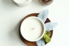 DIY cinnamon, clove, orange and ginger essential oil candles