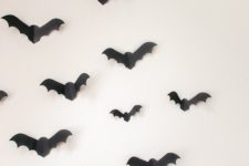 DIY paper bats backdrop for Halloween