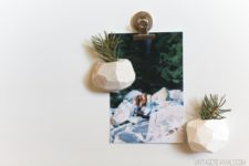 DIY faceted clay planters with magnets