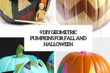 9 diy geometric pumpkins for fall and halloween cover