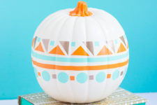 DIY modern geometric pumpkins in a bold color palette