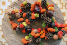 DIY natural Thanksgiving garland of various stuff