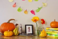 DIY colorful paper Thanksgiving banner