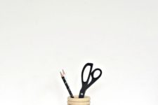 DIY Scandinavian wood ring pencil holders