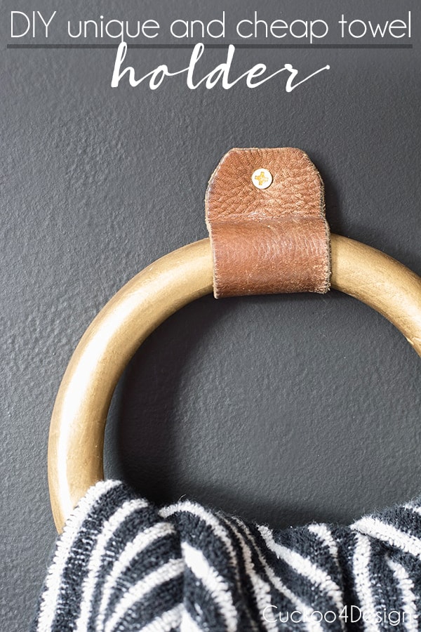 DIY wood and leather hand towel ring (via cuckoo4design.com)