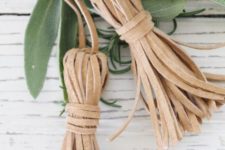 02 leather tassel Christmas ornaments are great for farmhouse or boho chic decor