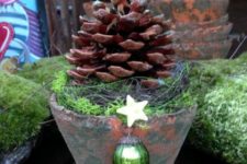 diy christmas tree with a vintage ornament