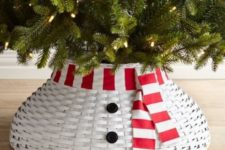 cute snowmen christmas tree collar you can DIY