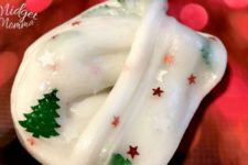 DIY Christmas slime with colorful foil confetti