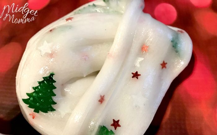 DIY Christmas slime with colorful foil confetti