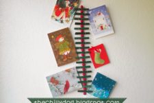 DIY clothespin Christmas card holder