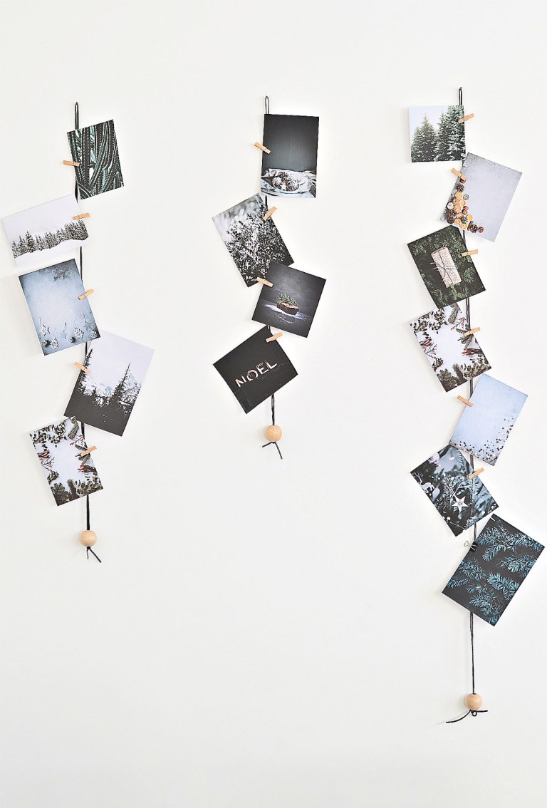 DIY minimalist hanging Christmas card holders (via yourdiyfamily.com)