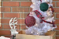 DIY plaid rag ball Christmas ornaments