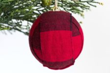 DIY red buffalo Christmas ball ornaments