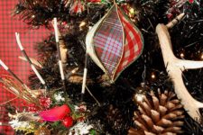 DIY trendy tartan Christmas ornaments with whimsy shapes