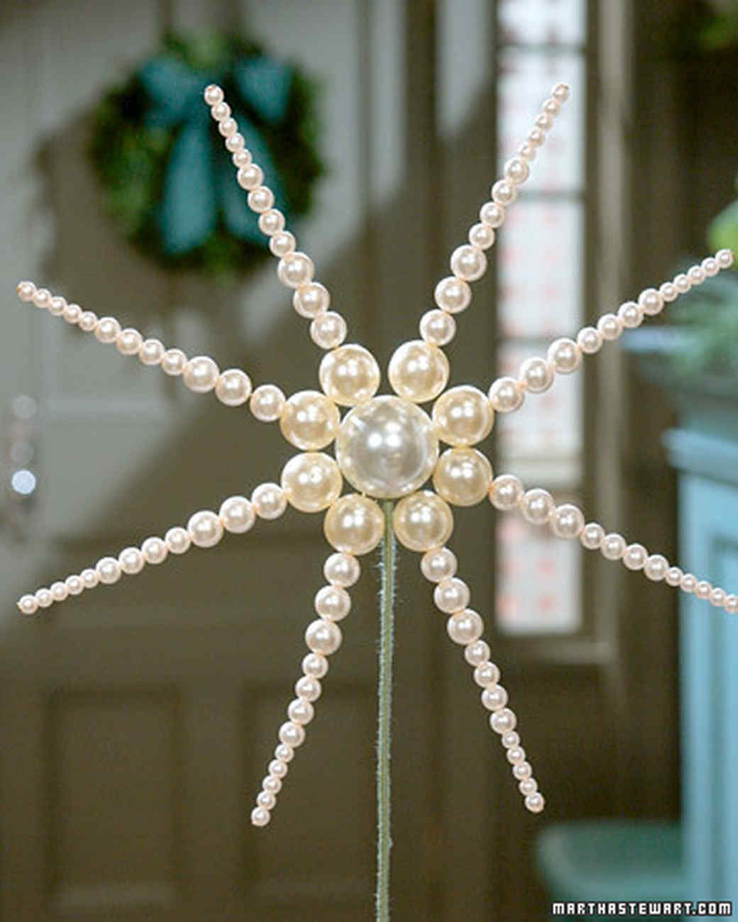 DIY pearl star Christmas tree topper