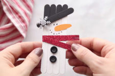 DIY snowman popsicle stick Christmas ornament