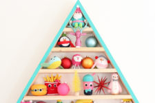 DIY colorful wooden tree advent calendar with toys