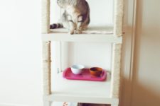 DIY cat condo of IKEA Lack tables