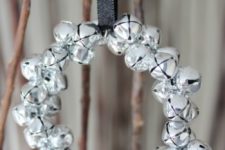 DIY jingle bell wreath Christmas ornaments