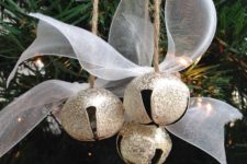 DIY Christmas ornament of silver jingle bells