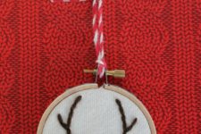 DIY reindeer embroidery hoop ornament