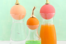 DIY colorful pumpkin top decanters