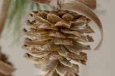 DIY bleached pinecone Christmas ornaments