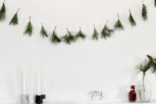 DIY simple pine sprig garland for Christmas