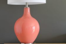 14 an ultra-modern lamp with a simple white shade and a sleek coral base is right what you need