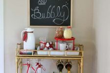15 a stylish and practical idea is a hot chocolate and bubbly bar at the same time, it will fit anyone