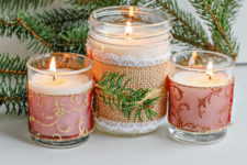 DIY Frankinscence and pine essential oil candles