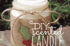 DIY cinnamon scented Christmas candles
