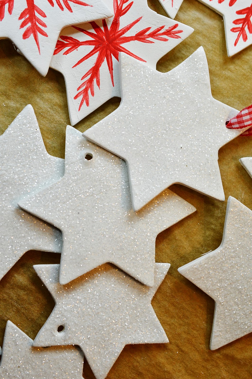 DIY Christmas clay star ornaments in two ways