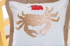 DIY fun and whimsy coastal Christmas pillow