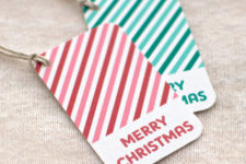 DIY striped candy cane gift tags for Christmas