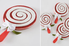 DIY candy cane glitter coasters for Christmas